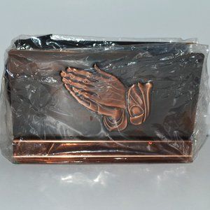 Copper Craft Guild Napkin Holder Letter Holder Praying Hands New In Package